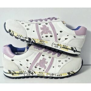 Premiata White and Purple Sneakers with Sporty Design